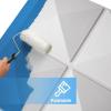 imageArt3d PVC 3D Panel for Interior Wall Decor Wavy Textured Tile 12Pack 197 x 197in WhiteSquare White