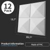 imageArt3d PVC 3D Panel for Interior Wall Decor Wavy Textured Tile 12Pack 197 x 197in WhiteSquare White