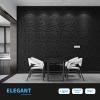 imageArt3d PVC 3D Panel for Interior Wall Decor Wavy Textured Tile 12Pack 197 x 197in WhiteStripes Black