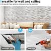 imageArt3d PVC 3D Panel for Interior Wall Decor Wavy Textured Tile 12Pack 197 x 197in WhiteWave 3White