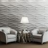 imageArt3d PVC 3D Panel for Interior Wall Decor Wavy Textured Tile 12Pack 197 x 197in WhiteWave 3White