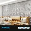 imageArt3d PVC 3D Panel for Interior Wall Decor Wavy Textured Tile 12Pack 197 x 197in WhiteWave 3White