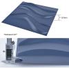 imageArt3d PVC 3D Panel for Interior Wall Decor Wavy Textured Tile 12Pack 197 x 197in WhiteWave Blue