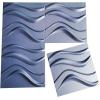 imageArt3d PVC 3D Panel for Interior Wall Decor Wavy Textured Tile 12Pack 197 x 197in WhiteWave Blue