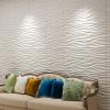 imageArt3d PVC 3D Panel for Interior Wall Decor Wavy Textured Tile 12Pack 197 x 197in WhiteWavy White