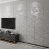 imageArt3d PVC 3D Panel for Interior Wall Decor Wavy Textured Tile 12Pack 197 x 197in WhiteWavy White