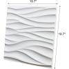imageArt3d PVC 3D Panel for Interior Wall Decor Wavy Textured Tile 12Pack 197 x 197in WhiteWavy White