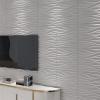 imageArt3d PVC 3D Panel for Interior Wall Decor Wavy Textured Tile 12Pack 197 x 197in WhiteWavy White