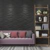 imageArt3d PVC Wave Board Textured 3D Wall Panels White 197quot x 197quot 12 PackBlack