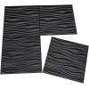 imageArt3d PVC Wave Board Textured 3D Wall Panels White 197quot x 197quot 12 PackBlack