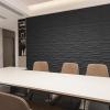 imageArt3d PVC Wave Board Textured 3D Wall Panels White 197quot x 197quot 12 PackBlack