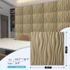 imageArt3d PVC Wave Board Textured 3D Wall Panels White 197quot x 197quot 12 PackWalnut