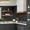imageArt3d Premium 10Sheet Peel and Stick Tile Backsplash  12quotx12quot for Kitchen  Bright WhiteBlack