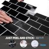 imageArt3d Premium 10Sheet Peel and Stick Tile Backsplash  12quotx12quot for Kitchen  Bright WhiteBlack