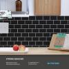 imageArt3d Premium 10Sheet Peel and Stick Tile Backsplash  12quotx12quot for Kitchen  Bright WhiteBlack