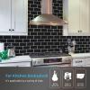 imageArt3d Premium 10Sheet Peel and Stick Tile Backsplash  12quotx12quot for Kitchen  Bright WhiteBlack