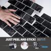 imageArt3d Premium 10Sheet Peel and Stick Tile Backsplash  12quotx12quot for Kitchen  Bright WhiteBlack Marble