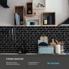 imageArt3d Premium 10Sheet Peel and Stick Tile Backsplash  12quotx12quot for Kitchen  Bright WhiteBlack Marble