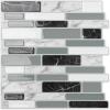 imageArt3d 10Piece Peel ampamp Stick KitchenBathroom Backsplash Tiles 12quot X 12quot Colorful Marble Tile DesignGray