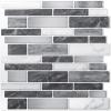 imageArt3d 10Piece Peel ampamp Stick KitchenBathroom Backsplash Tiles 12quot X 12quot Colorful Marble Tile DesignGreywhite
