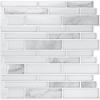 imageArt3d 10Sheet Premium Stick On Kitchen Backsplash Tiles 12quotx12quot Peel and Stick Self Adhesive Wall Tiles White Marble DesignWhite