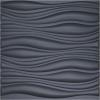 imageArt3d 3D Leather Tiles Decoartive 3D Wall Panels Black Wave 236quot x 236quot 6 PackBlack Wave