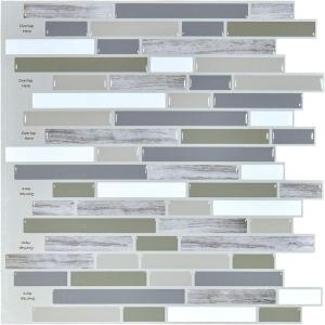 imageArt3d 10Piece Peel ampamp Stick KitchenBathroom Backsplash Tiles 12quot X 12quot Colorful Marble Tile DesignMulticolor1