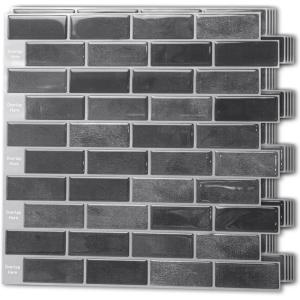 imageArt3d 10Piece Peel ampamp Stick KitchenBathroom Backsplash Tiles 12quot X 12quot Colorful Marble Tile DesignSmoky Black