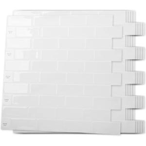 imageArt3d 10Piece Peel ampamp Stick KitchenBathroom Backsplash Tiles 12quot X 12quot Colorful Marble Tile DesignWhite Washed