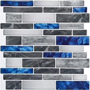 imageArt3d 10Sheet Premium SelfAdhesive Kitchen Backsplash Tiles in Marble30  30cmBlue