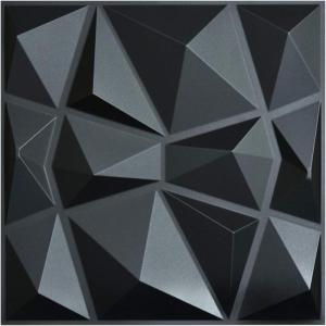 imageArt3d 197in x 197in Pack Of 12 Wall Panel Diamond BlueSmoky Black