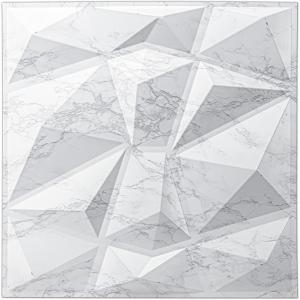 imageArt3d 197in x 197in Pack Of 12 Wall Panel Diamond BlueWhite Marble