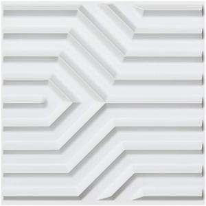 imageArt3d 197quot x 197quot Pack Of 12 Wall Panel 3D Rectangle WhiteMaze White