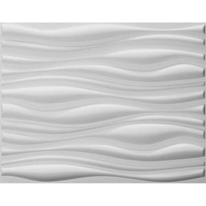 imageArt3d 32 Sq Ft Decorative 3D Wall Panels for TV Background Plant FiberWavywhite315x246