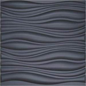 imageArt3d 3D Leather Tiles Decoartive 3D Wall Panels Black Wave 236quot x 236quot 6 PackBlack Wave
