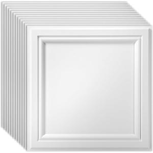 imageArt3d 3D Leather Tiles Decoartive 3D Wall Panels Black Wave 236quot x 236quot 6 PackMatte White