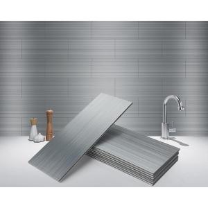 imageArt3d 4quot x 12quot Peel and Stick Stainless Steel Metal Backsplashes for Kitchen 30 Pack30