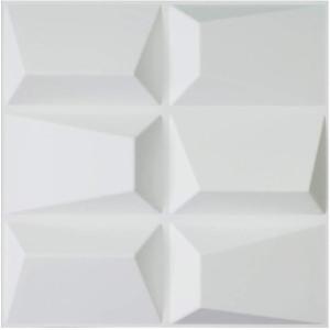 imageArt3d PVC 3D Panel for Interior Wall Decor Wavy Textured Tile 12Pack 197 x 197in White3D Rectangle