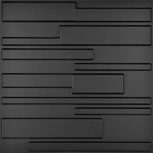 imageArt3d PVC 3D Panel for Interior Wall Decor Wavy Textured Tile 12Pack 197 x 197in WhiteCarbon Black