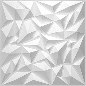 imageArt3d PVC 3D Panel for Interior Wall Decor Wavy Textured Tile 12Pack 197 x 197in WhiteDiamond