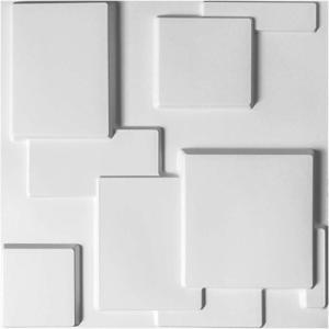 imageArt3d PVC 3D Panel for Interior Wall Decor Wavy Textured Tile 12Pack 197 x 197in WhiteMagic SquareWhite