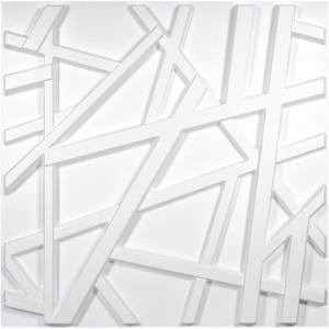 imageArt3d PVC 3D Panel for Interior Wall Decor Wavy Textured Tile 12Pack 197 x 197in WhiteMesh White