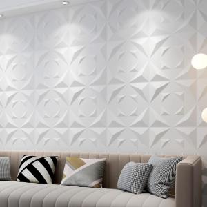 imageArt3d PVC 3D Panel for Interior Wall Decor Wavy Textured Tile 12Pack 197 x 197in WhiteModern