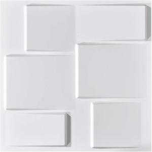 imageArt3d PVC 3D Panel for Interior Wall Decor Wavy Textured Tile 12Pack 197 x 197in WhiteRectangle White