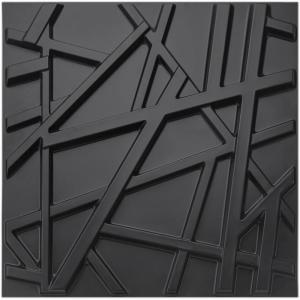 imageArt3d PVC 3D Panel for Interior Wall Decor Wavy Textured Tile 12Pack 197 x 197in WhiteStripes Black
