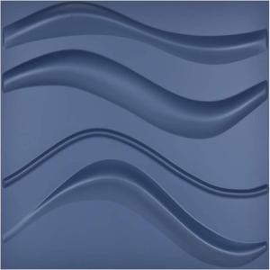 imageArt3d PVC 3D Panel for Interior Wall Decor Wavy Textured Tile 12Pack 197 x 197in WhiteWave Blue