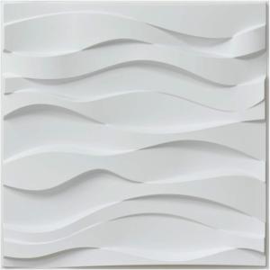 imageArt3d PVC 3D Panel for Interior Wall Decor Wavy Textured Tile 12Pack 197 x 197in WhiteWhite