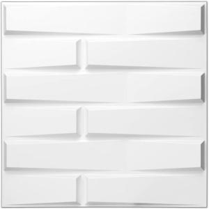 imageArt3d PVC 3D Panel for Interior Wall Decor Wavy Textured Tile 12Pack 197 x 197in WhiteZebra