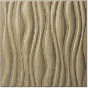 imageArt3d PVC Wave Board Textured 3D Wall Panels White 197quot x 197quot 12 PackWalnut