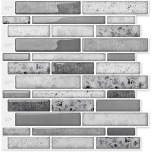 imageArt3d Peel and Stick Brick Kitchen Backsplash SelfAdhesive Wall Tile Stone Design 10 Sheets Blue Marble 30  30cm A17020P10Grey Marble